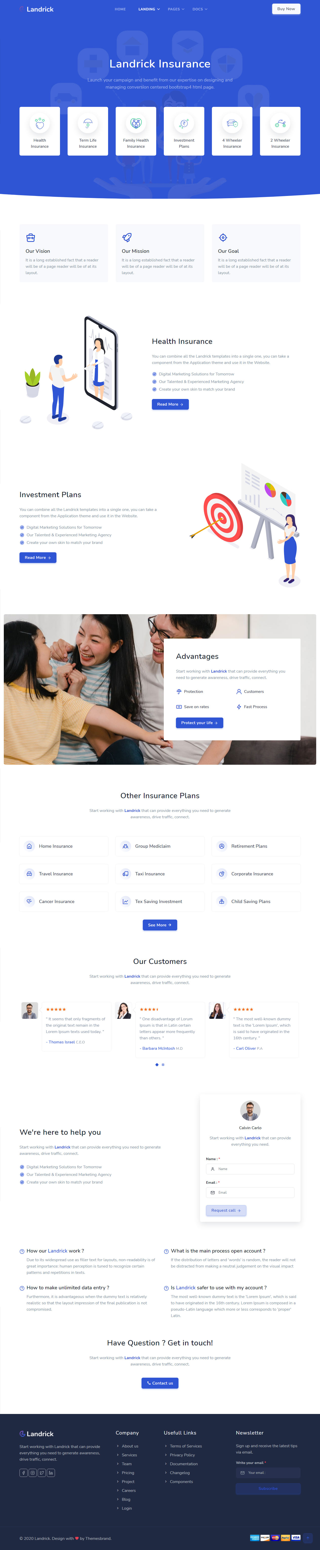 Landrick HTML Insurance Website Templates