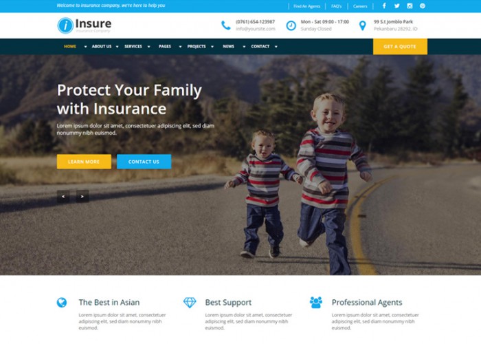 Insure – Premium Insurance, Finance, & Business Muse Template