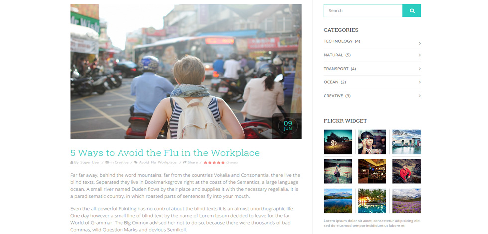 Blog post page