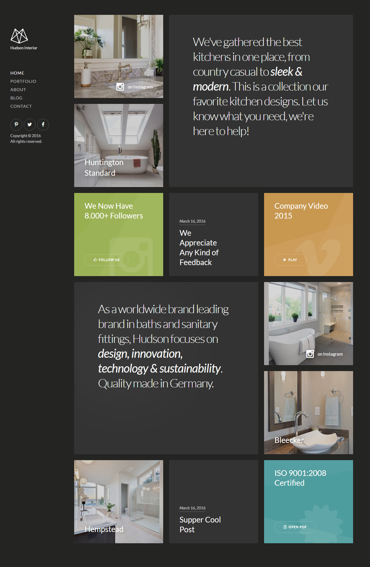 Hudson Drupal Interior Design Theme