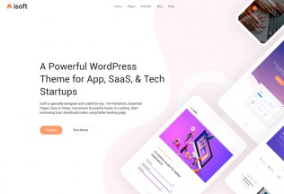 Isoft – Premium Responsive Saas, App and Startups WordPress Theme