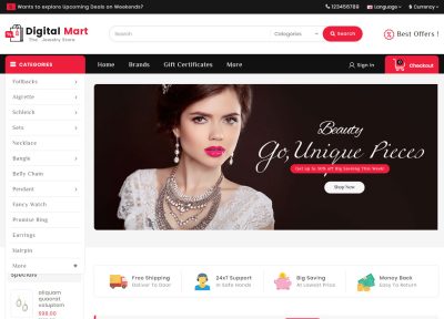 Latest Responsive Opencart Jewelry Templates 2018