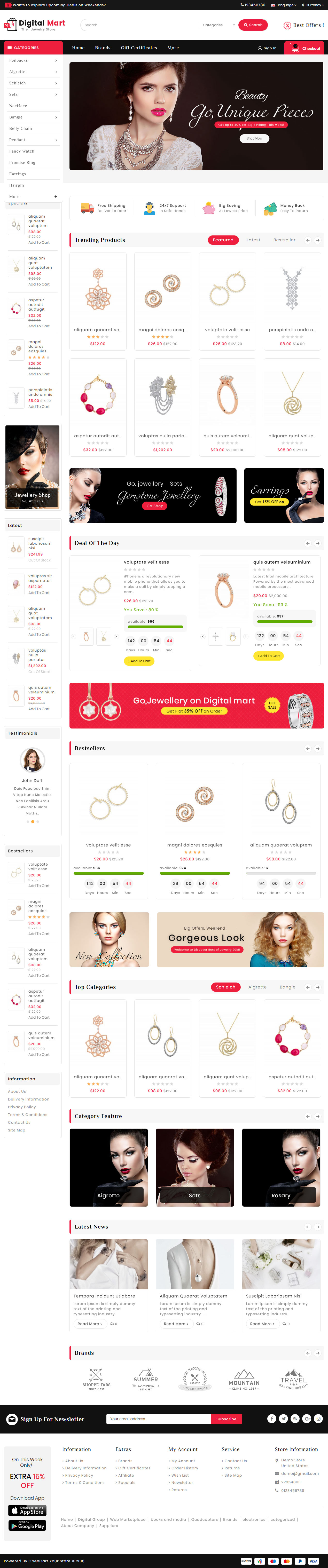 Digital Mart Opencart Jewelry Template