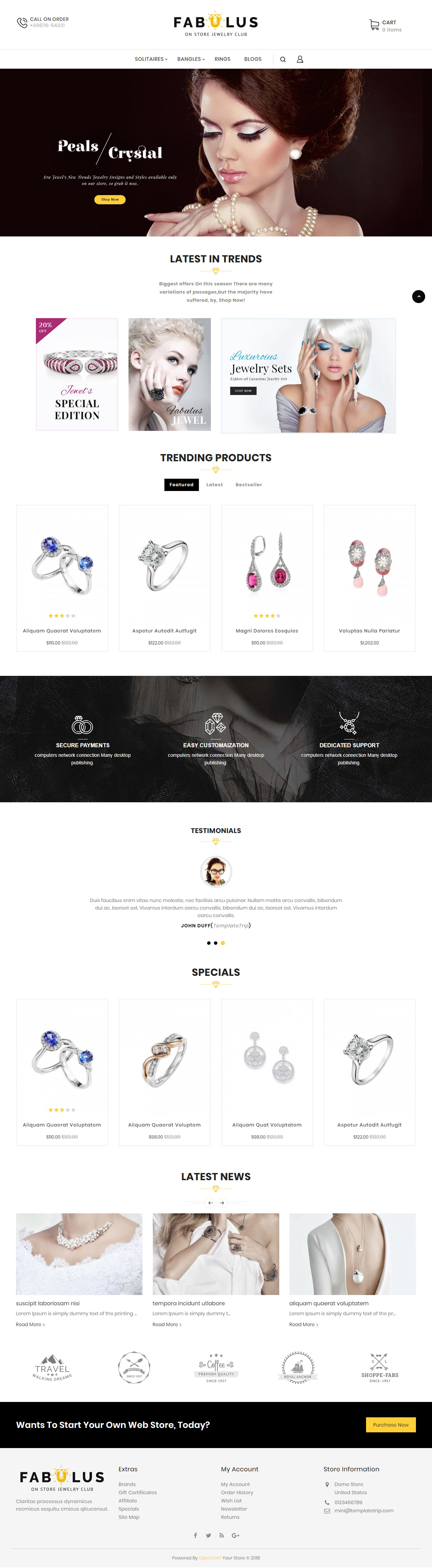 Fabulus Opencart Jewelry Template