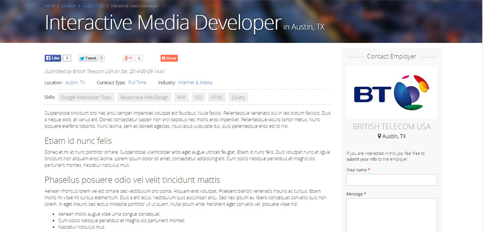Job Detailed Page