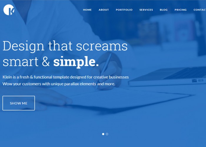 Klein – Premium Responsive One Page Parallax HTML5 Template