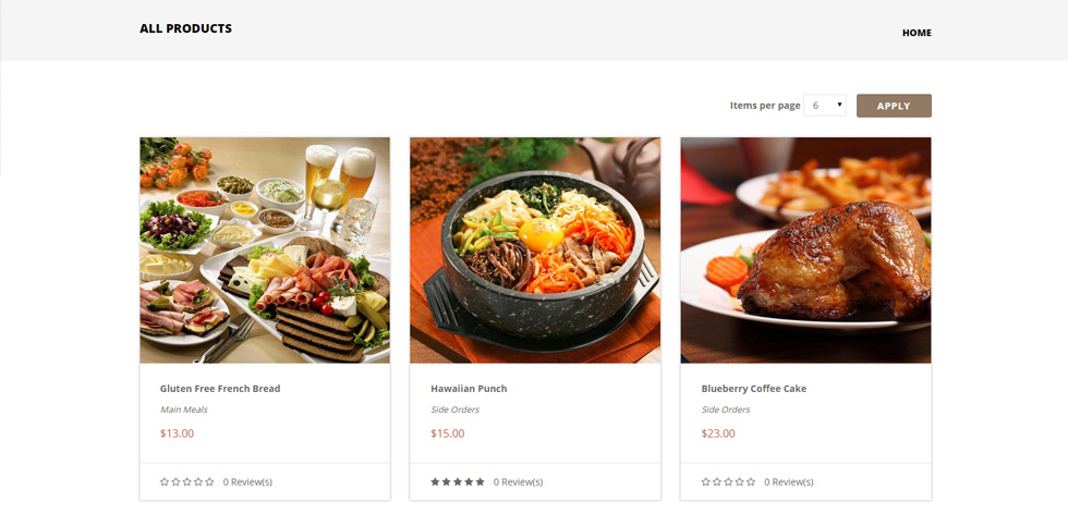 Shop page