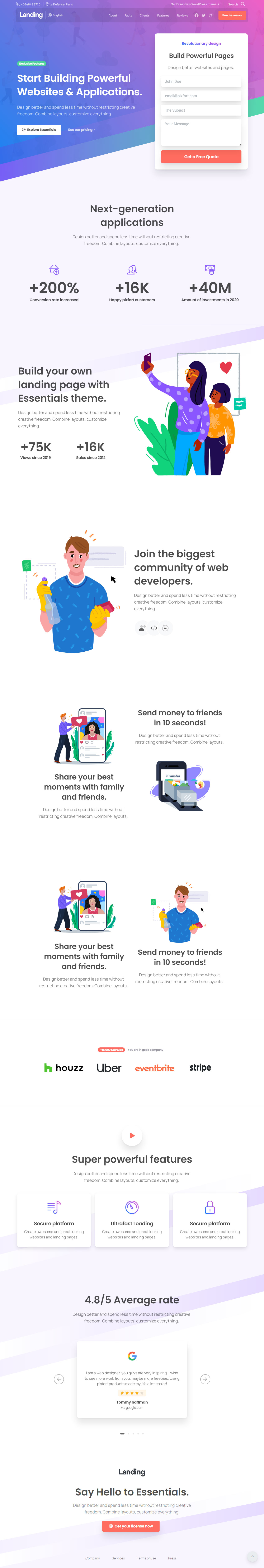 Essentials Landing Page WordPress Themes