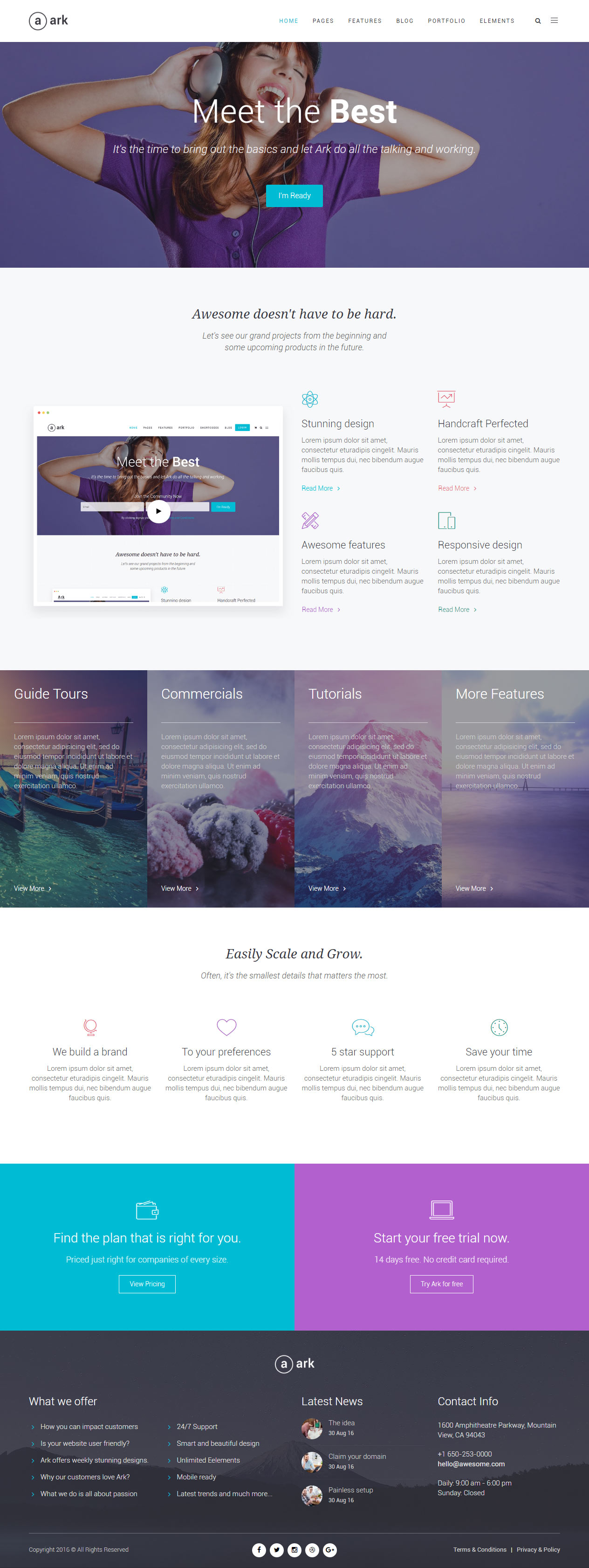 Ark Landing Page WordPress Themes