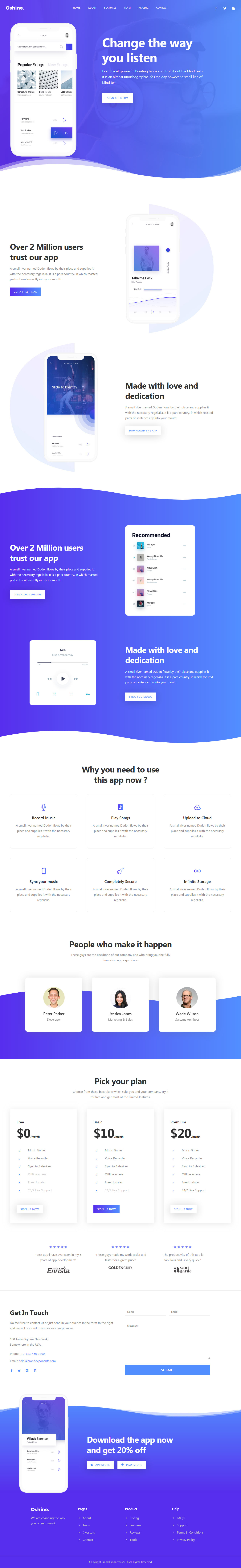Oshine Landing Page WordPress Themes