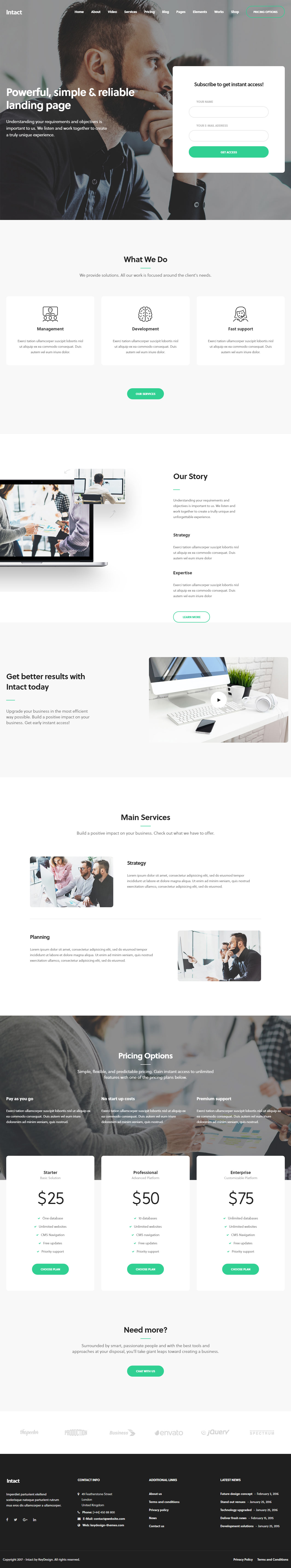 Intact Landing Page WordPress Themes
