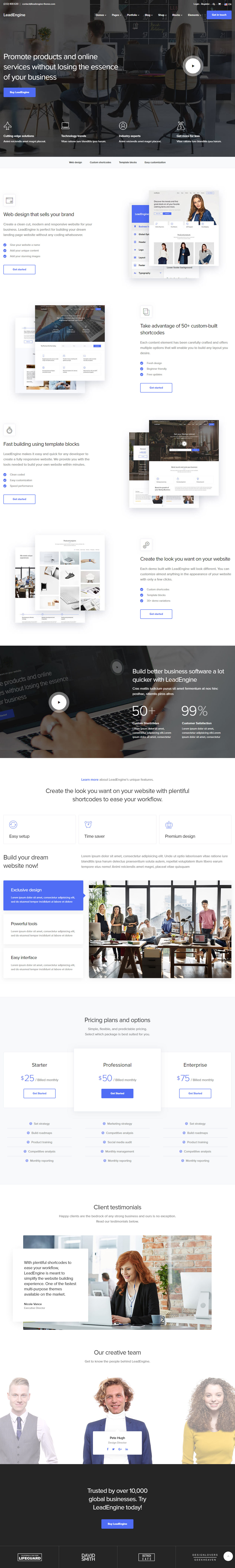 LeadEngine Landing Page WordPress Themes