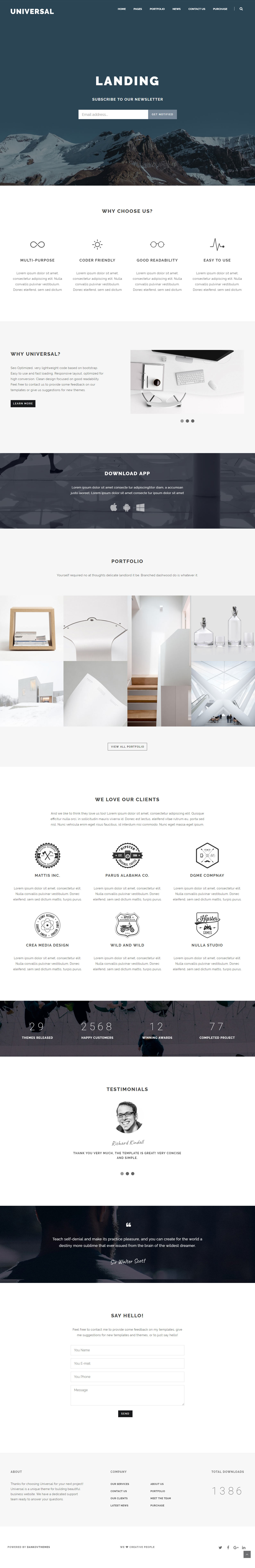 Universal Landing Page WordPress Themes