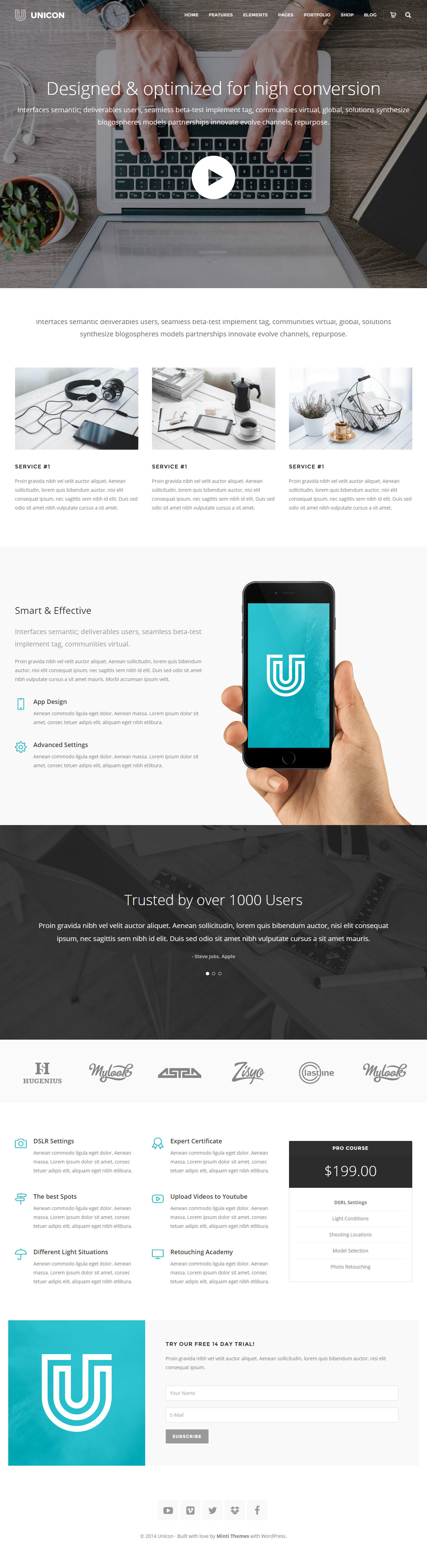 Unicon Landing Page WordPress Themes