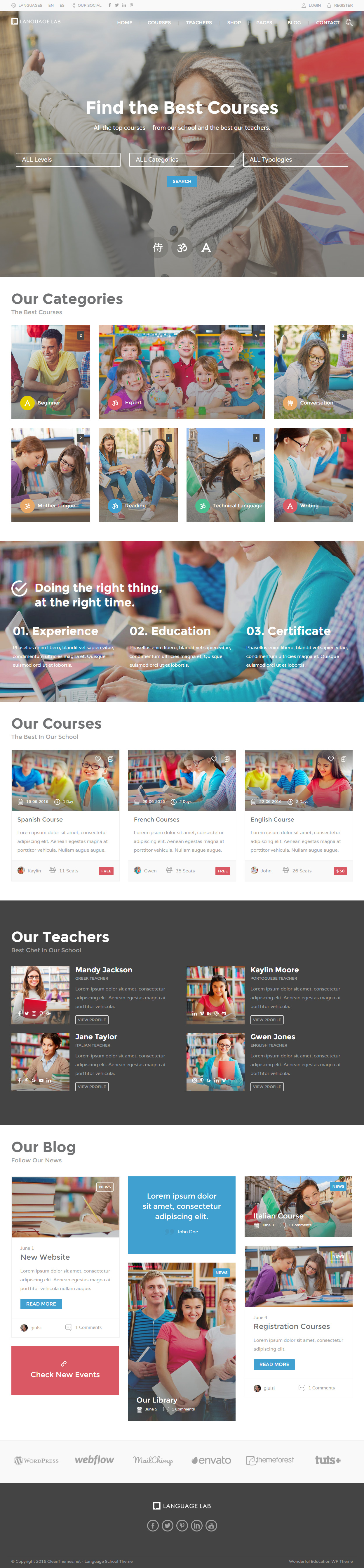 Education Pack Language School WordPress Theme