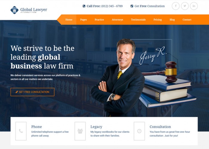 Lawyer – Premium Responsive HTML5 Template for Attorneys and Law Firms