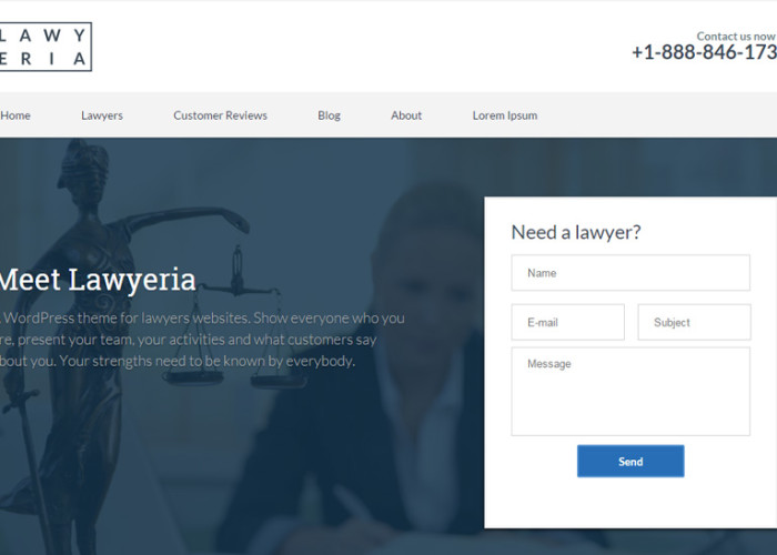 Lawyeria – Premium Responsive Attorney WordPress Theme