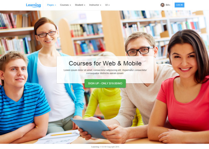 Learning App – Premium Responsive Learning Management System HTML5 Template