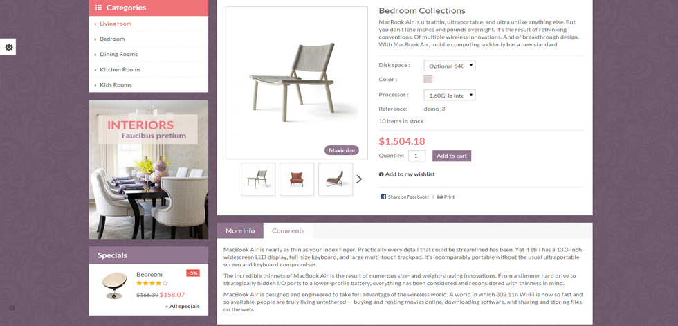 Product page