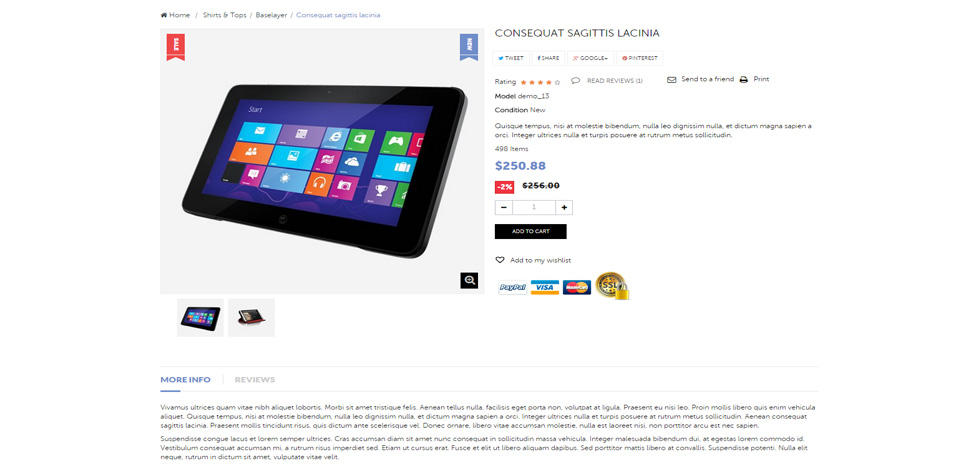 Product page