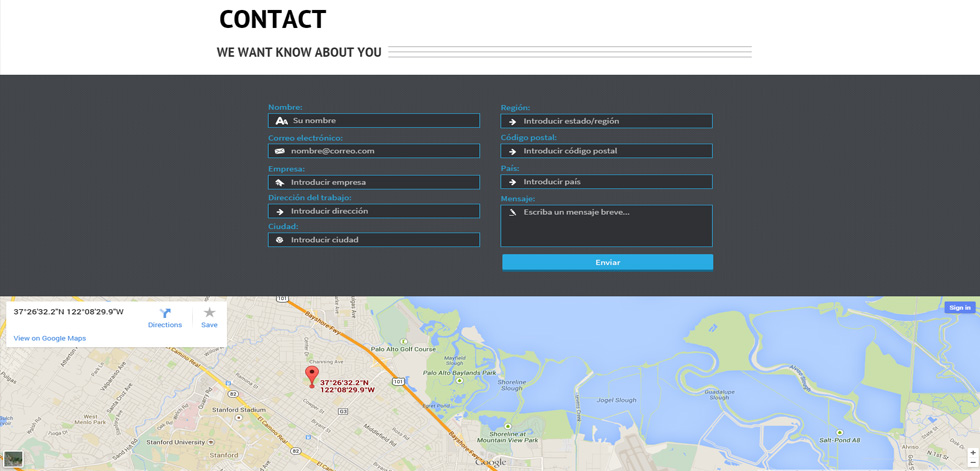 Contact page