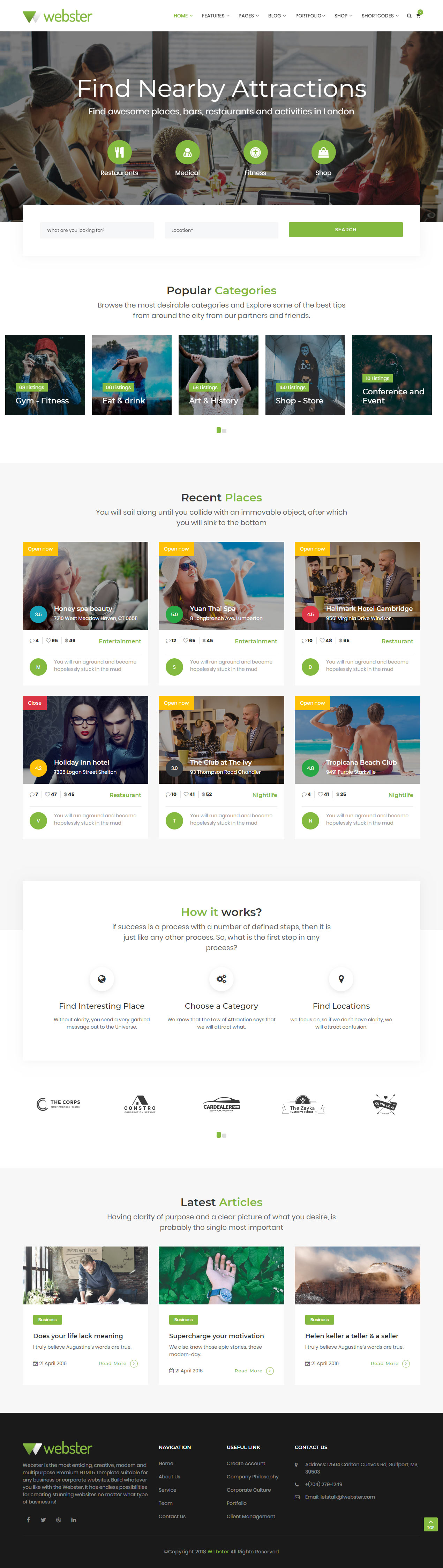 Webster HTML5 Directory and Listing Templates
