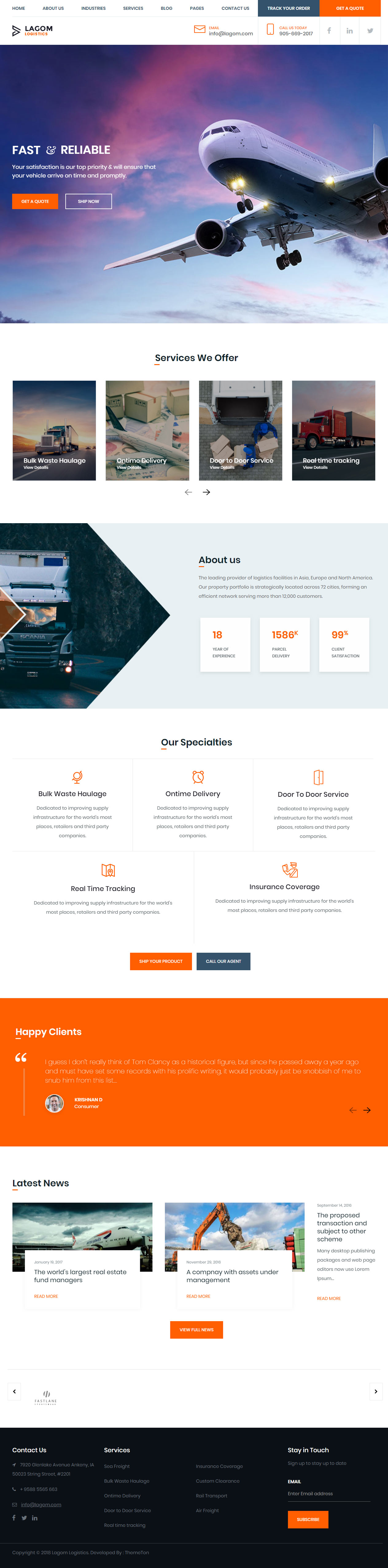 Lagom WordPress Transportation Themes