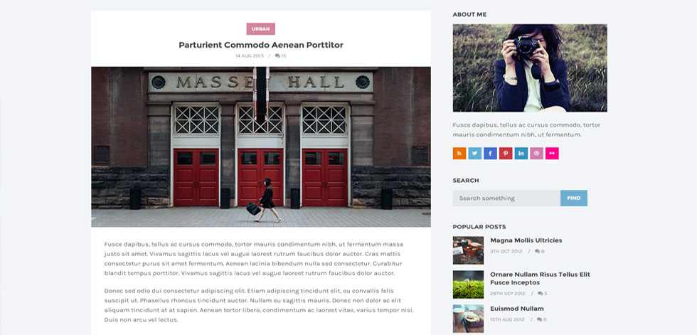 Blog post page