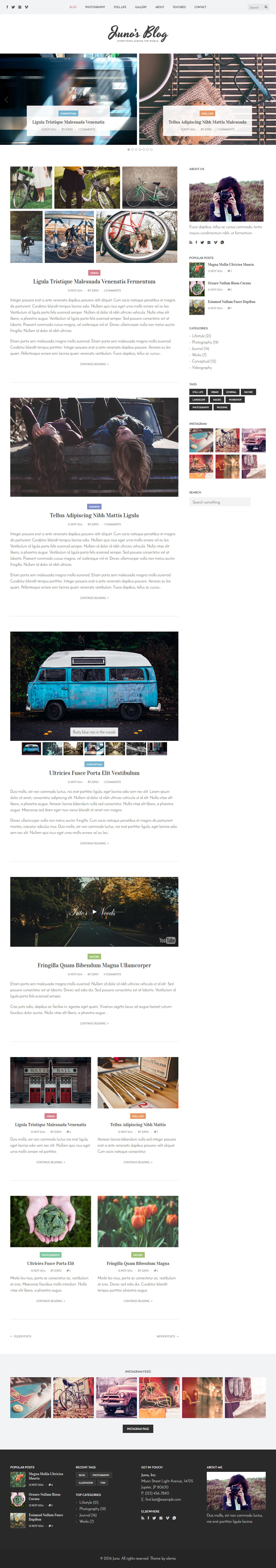 Juno HTML Blog Templates