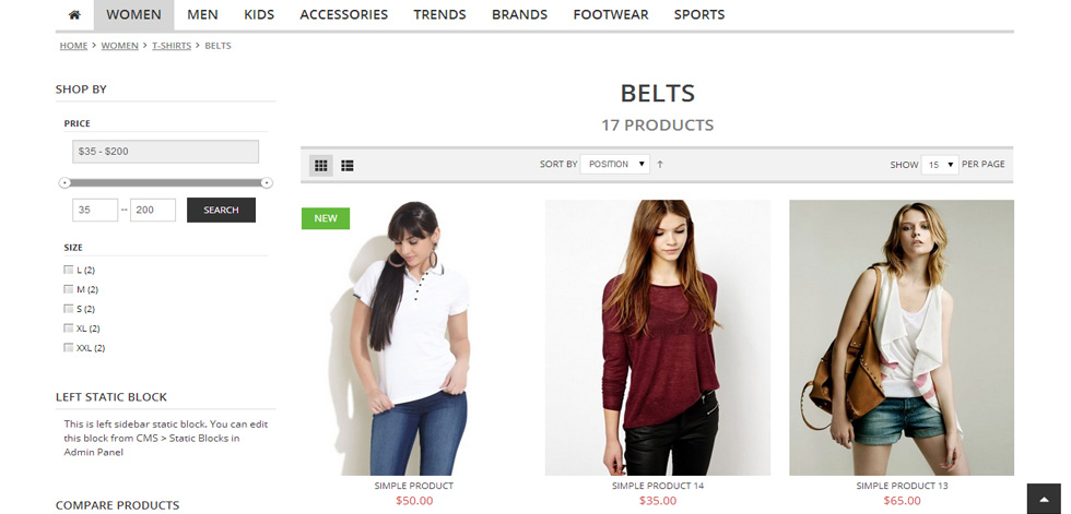 Category page