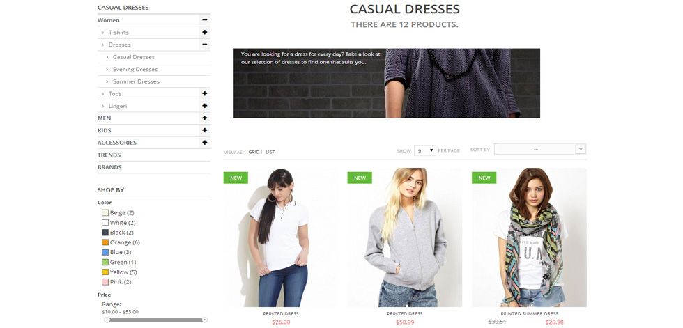 Category page