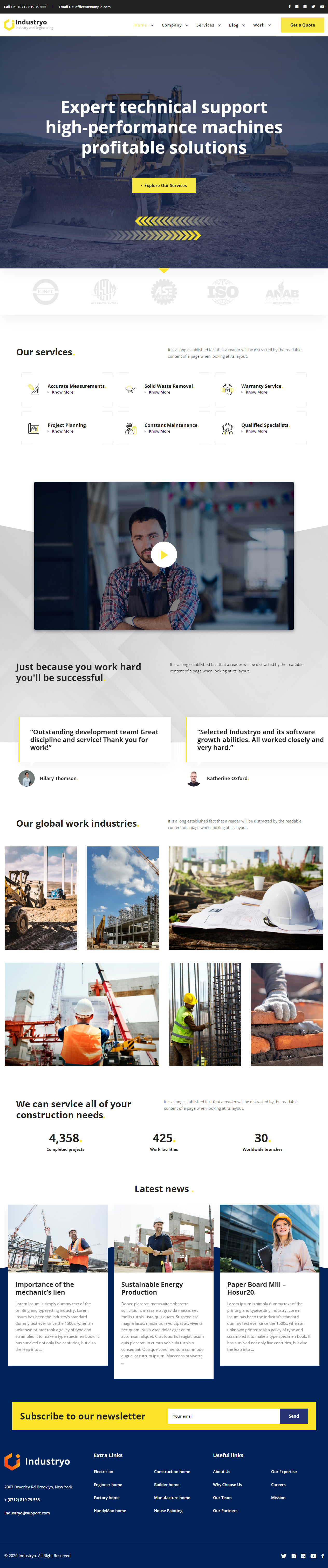 Industryo WordPress Manufacturing Theme