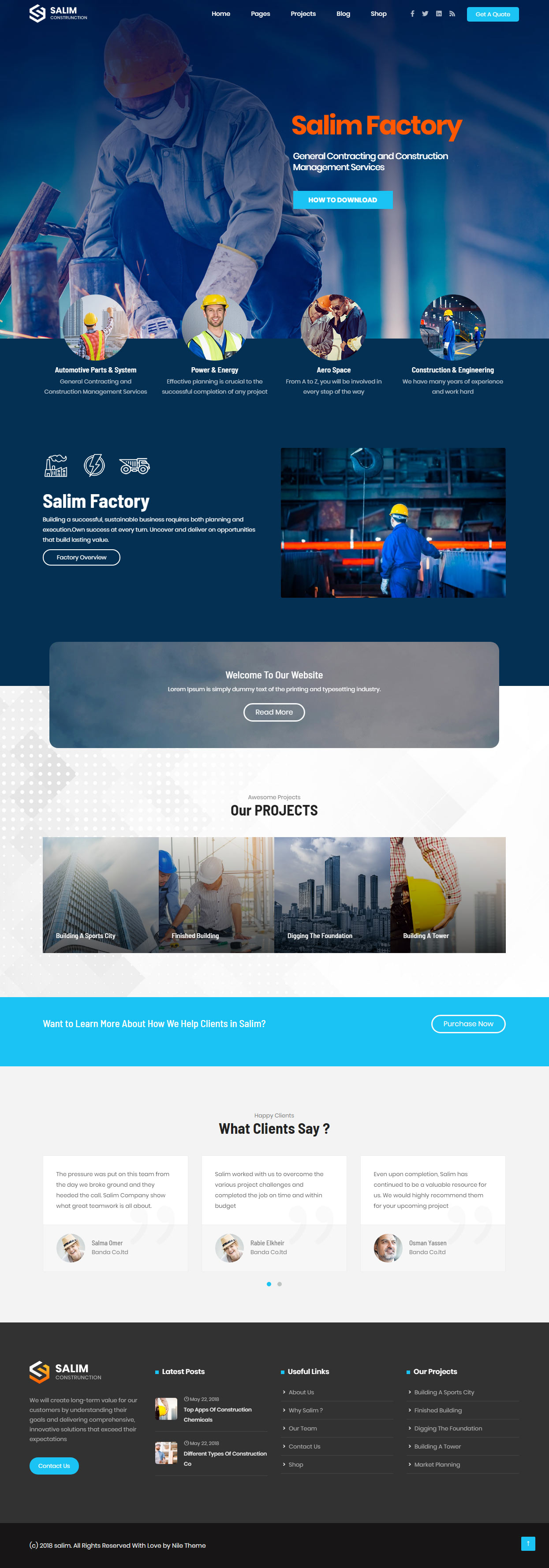 Salim WordPress Manufacturing Theme
