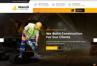 Manzil – Premium Responsive Construction Building WordPress Theme