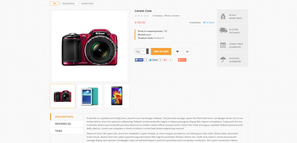 Product page