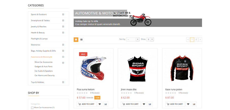 Category page