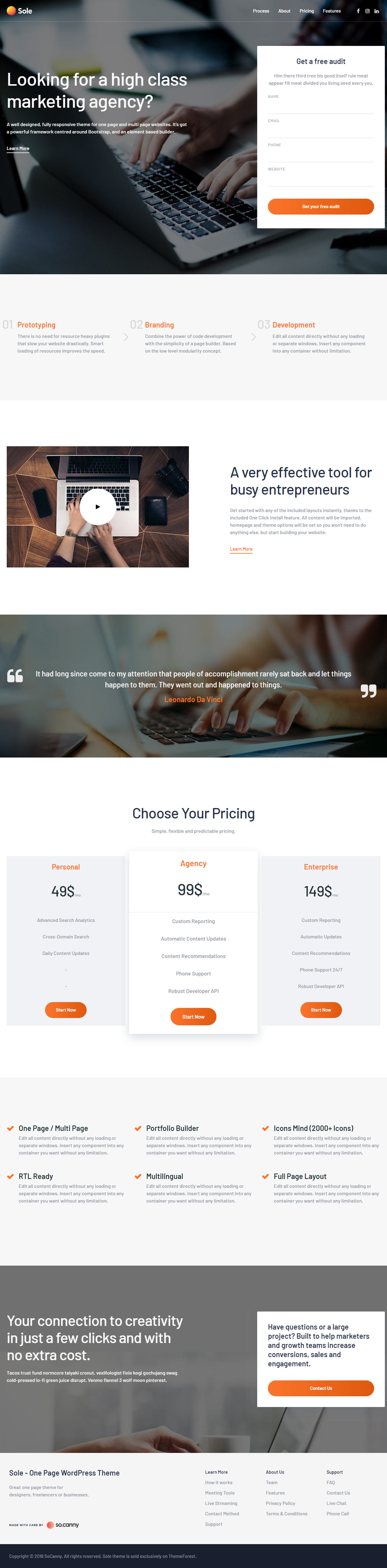 Sole WordPress Marketer Theme
