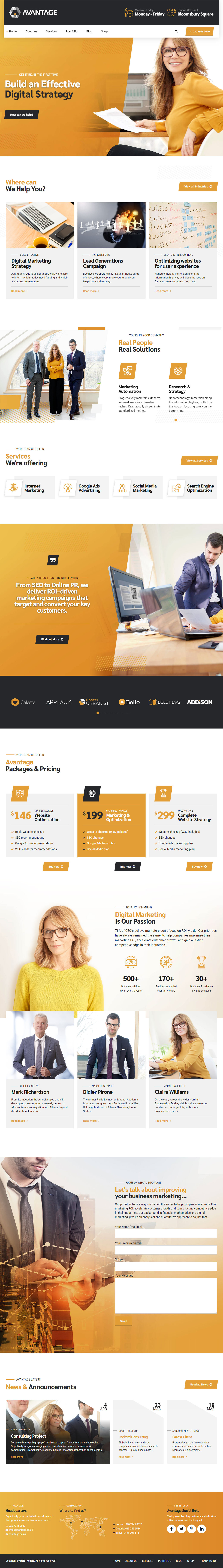 Avantage WordPress Theme for Digital Marketing Agency