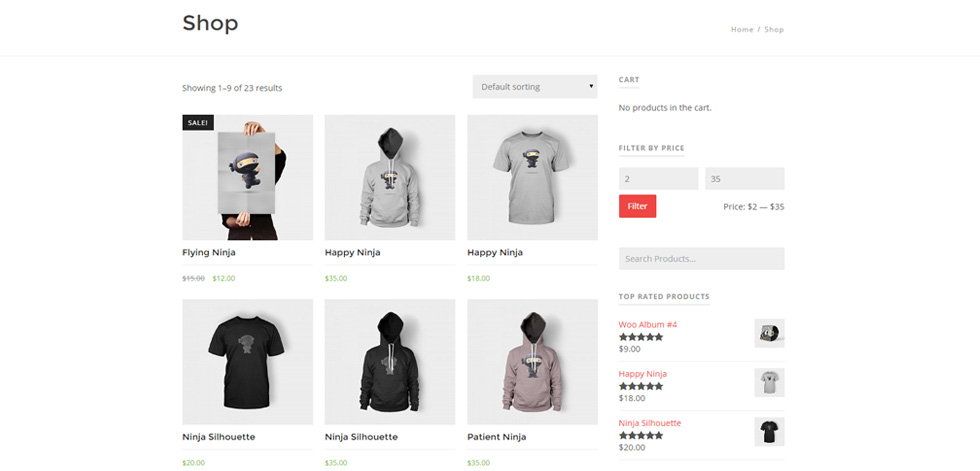 Shop page