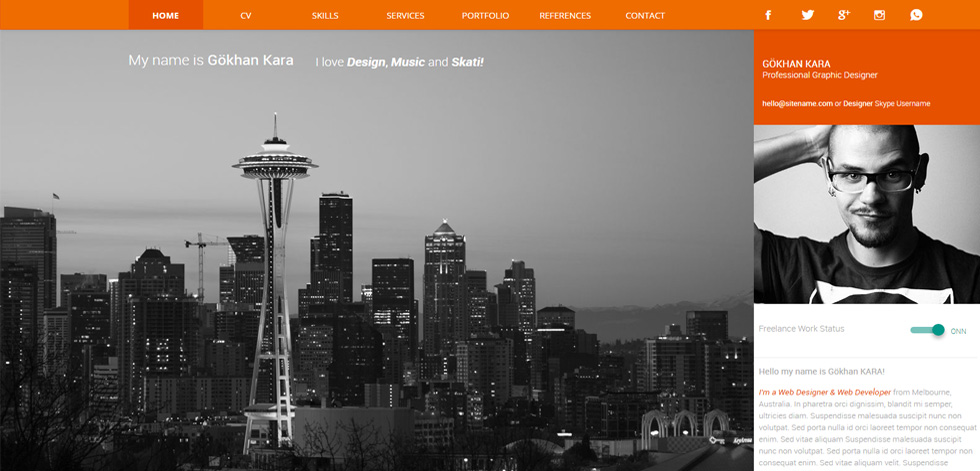 Welcome screen