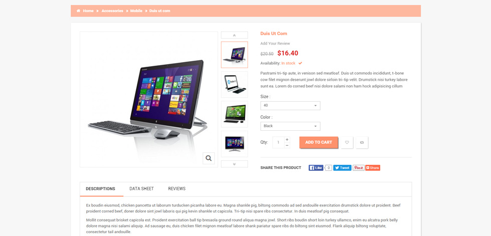 Product page