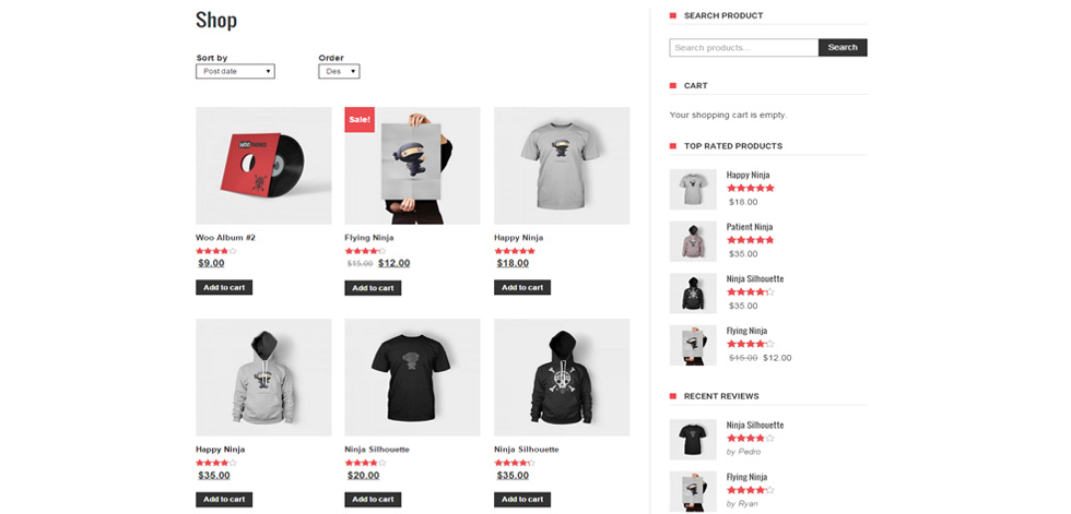 Shop page