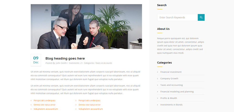 Blog post page
