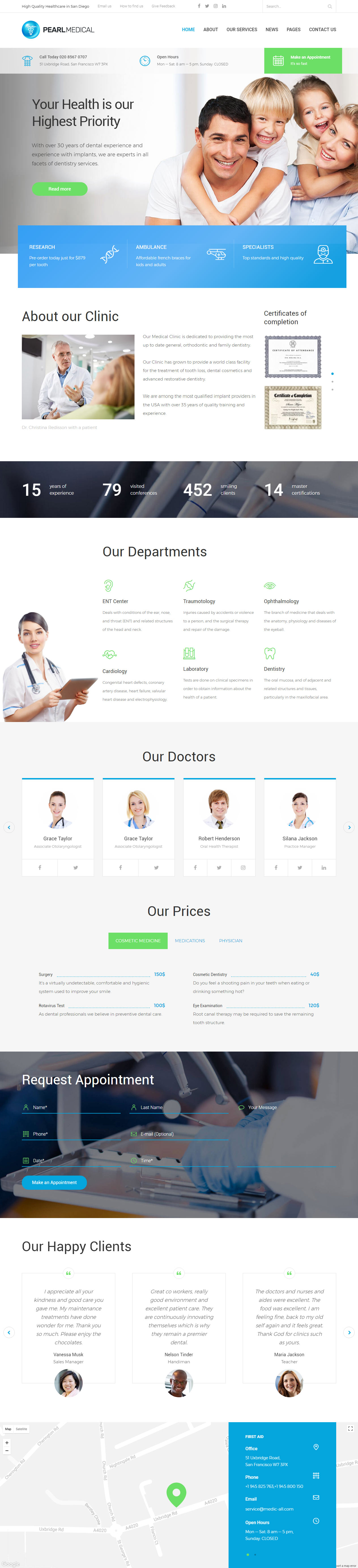 Pearl Healthcare and Medical WordPress Themes