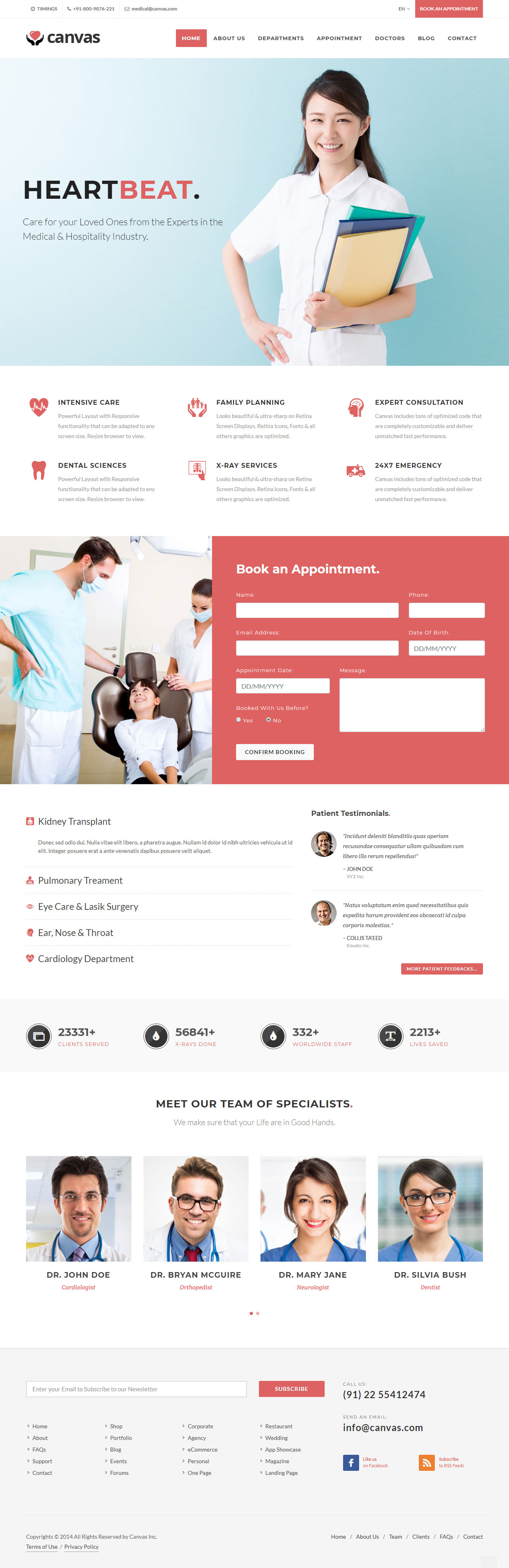 Canvas Medical Healthcare HTML5 Templates
