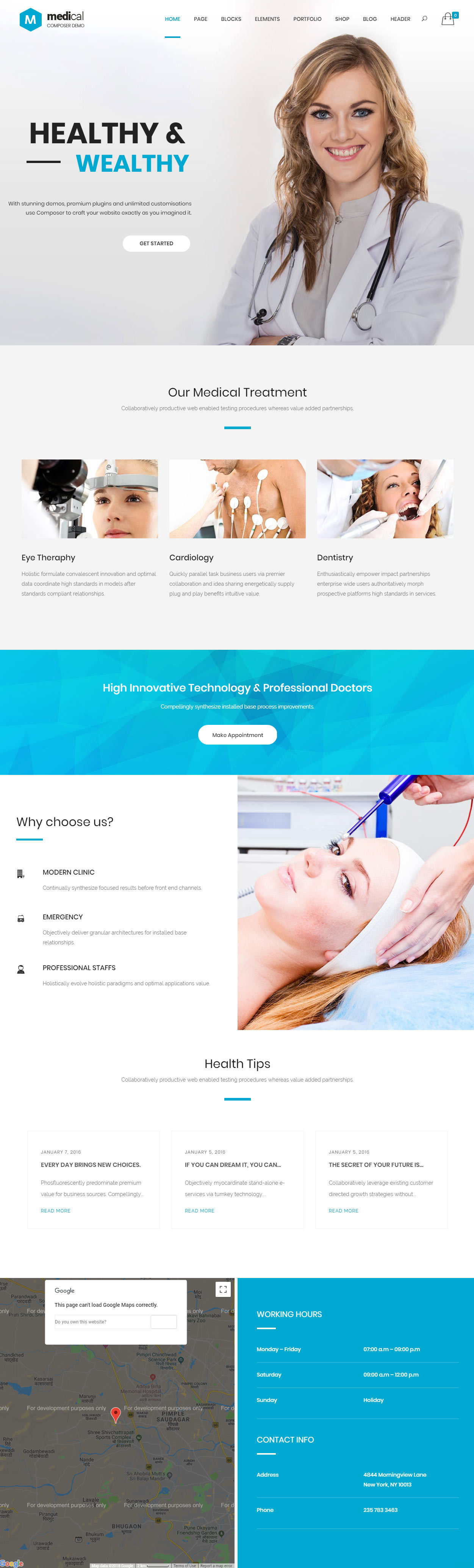 Composer Healthcare and Medical WordPress Themes