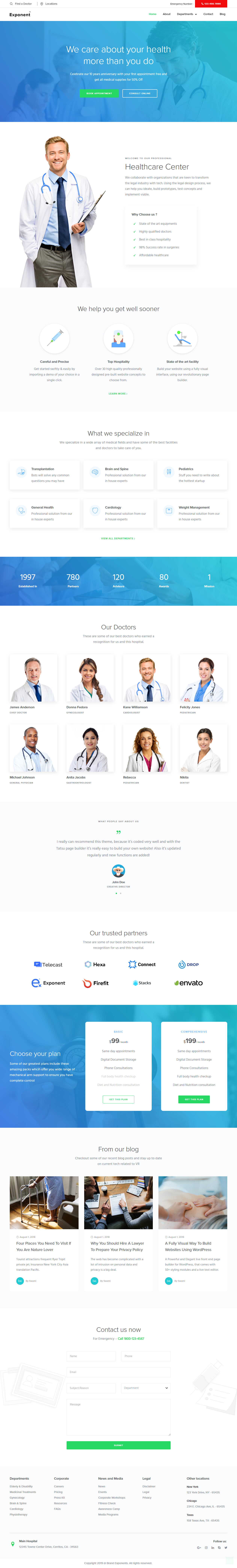 Exponent Healthcare and Medical WordPress Themes