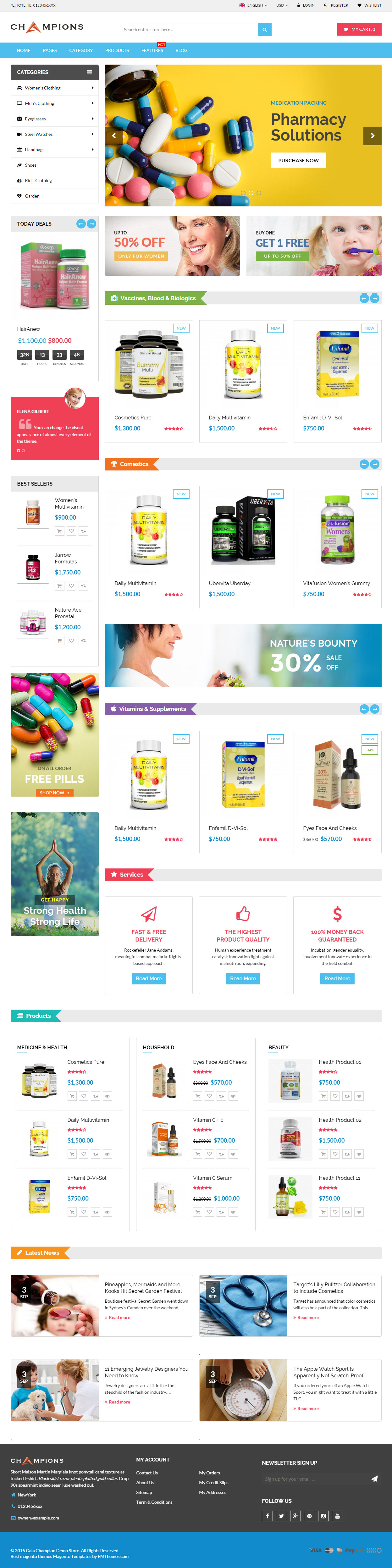 Champions Magento Medical Theme
