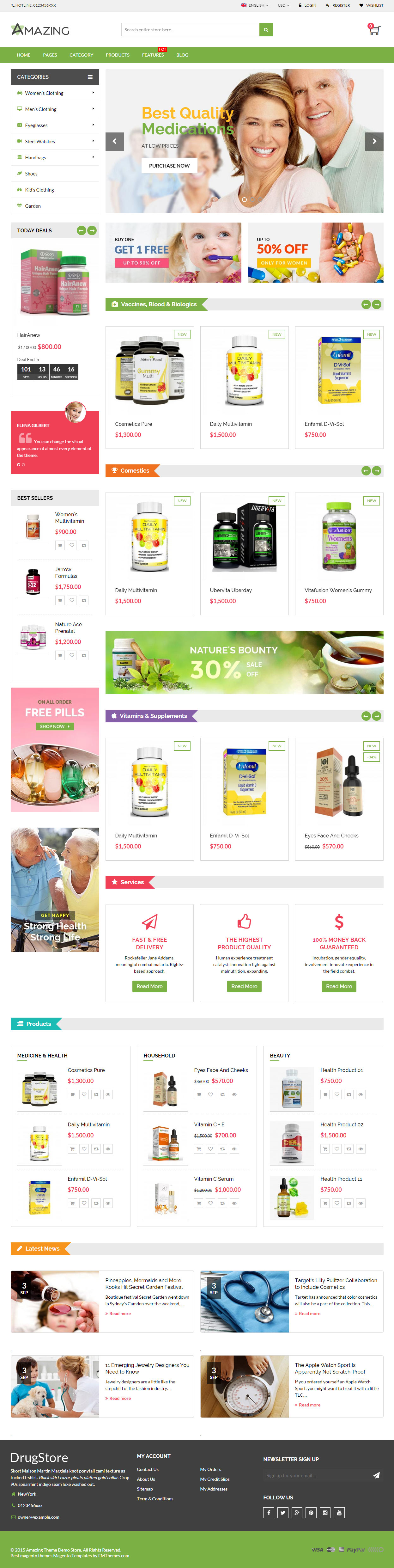 Amazing Magento Medical Theme