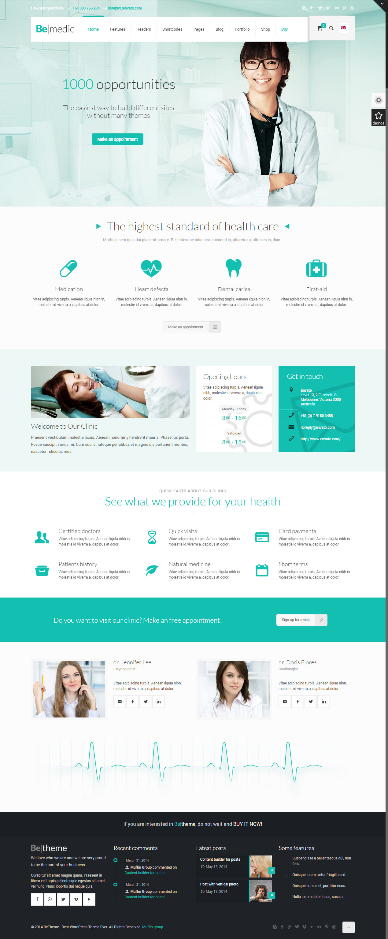 BeTheme HealthCare and Medical WordPress Themes